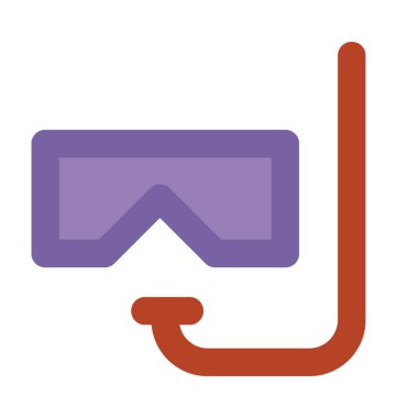 Dalış maske düz vektör simgesi