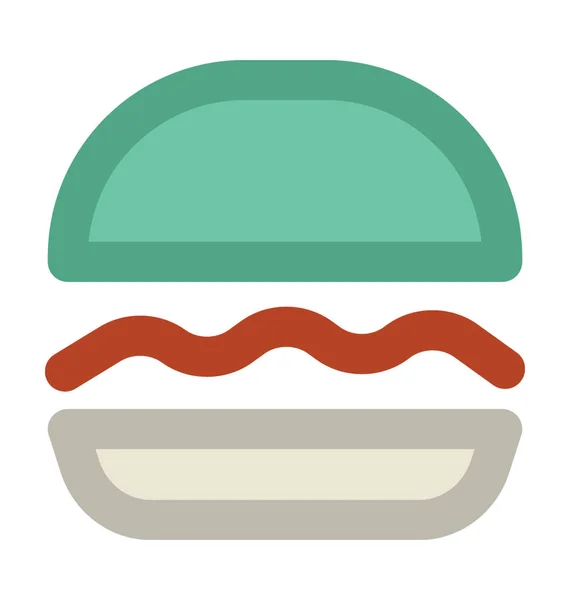 Burger Ploché Vektorové Ikony — Stockový vektor