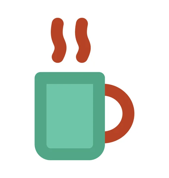 Sıcak Çay Düz Vektör Simgesi — Stok Vektör