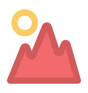 Manzara düz vektör simgesi