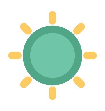 güneş düz vektör simgesi