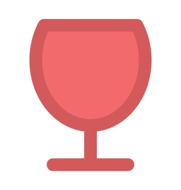 Şarap cam düz vektör simgesi