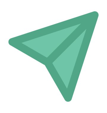 Kağıt Düzlem Düz Vektör Simgesi