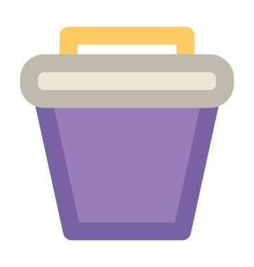 Çöp tenekesi düz vektör simgesi