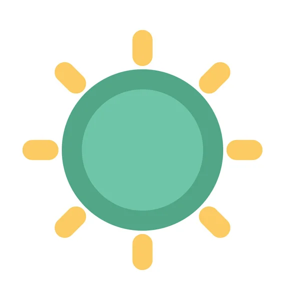 太陽フラットベクトルアイコン — ストックベクタ