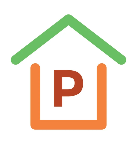 Parking Apartamento Vector Icono — Vector de stock