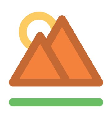 dağ yassı vektör simgesi