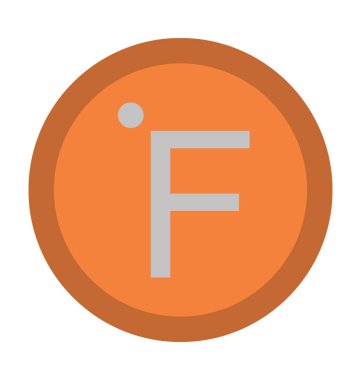 Fahrenheit derece düz vektör simgesi