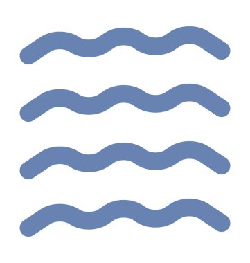 Su dalgaları düz vektör simgesi