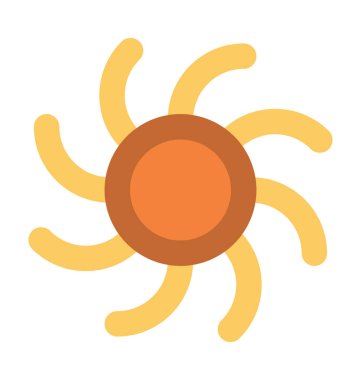 güneş düz vektör simgesi