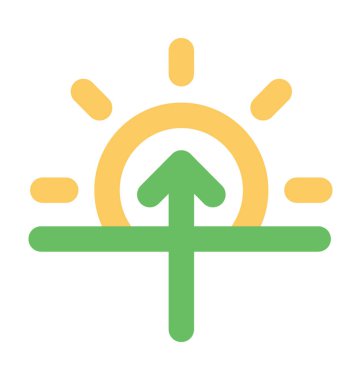 Sunrise düz vektör simgesi