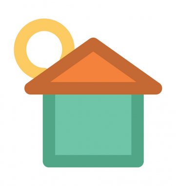 ev düz vektör simgesi