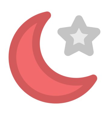 Gece Düz Vektör Simgesi