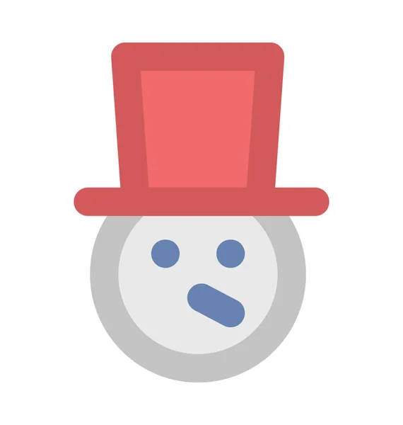 Snowman Flat Vector Icon — Stock Vector