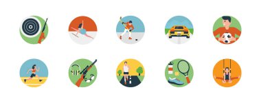 Spor simgesinin düz Icon Set 