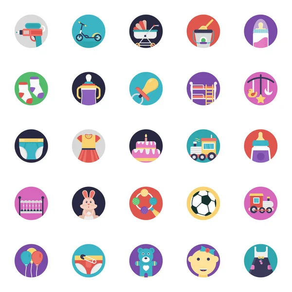 Vector Icons Pack Baby Kids — стоковый вектор