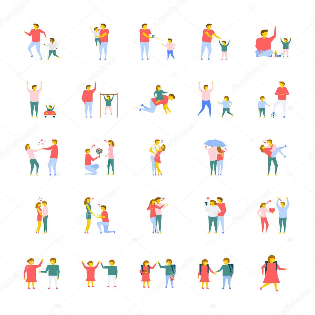People Flat Vector Icons Pack 