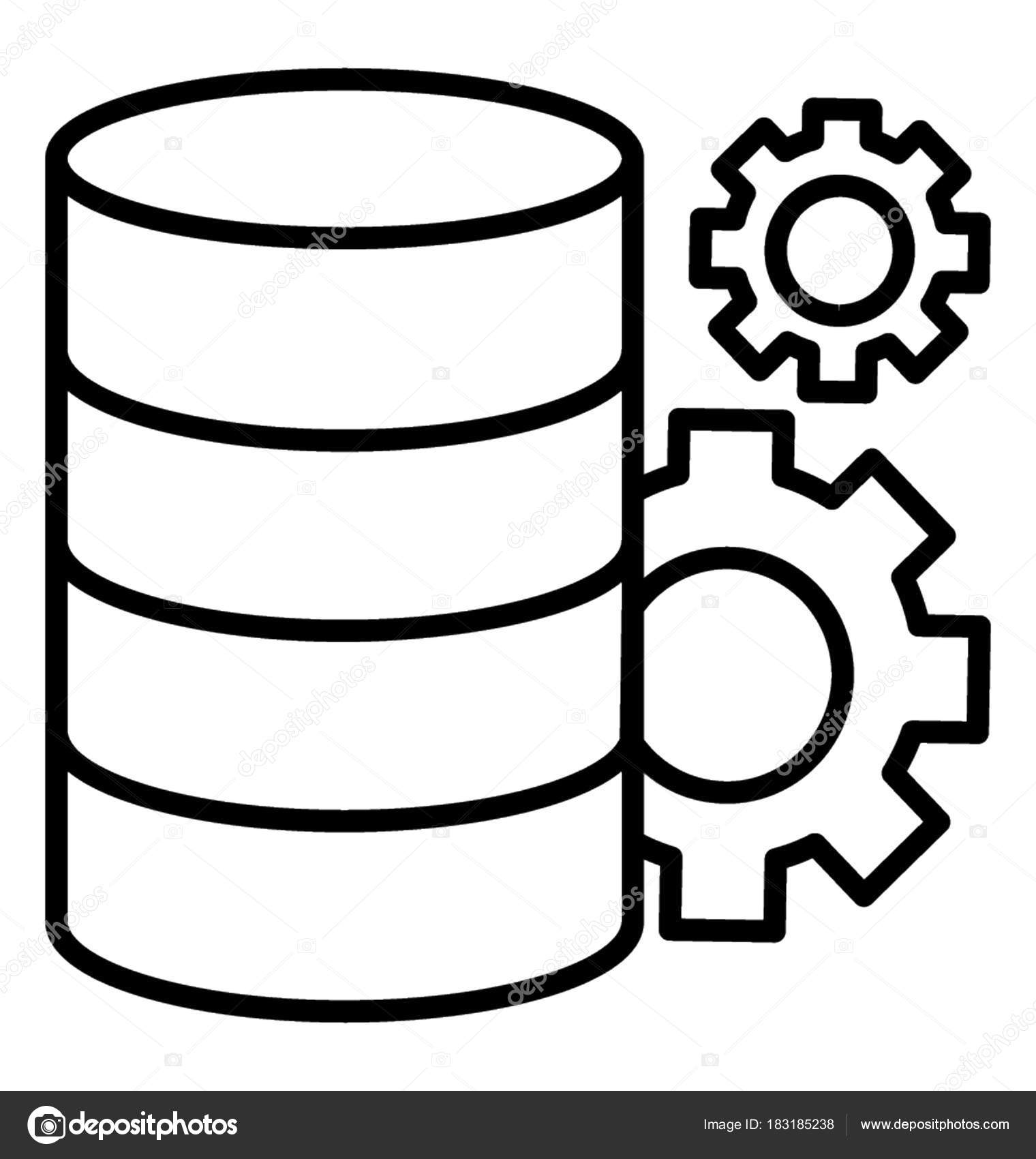 Icono Línea Procesamiento Base Datos Gestión Datos Vector de stock  #183185238 de ©vectorsmarket, image size:1520x1700