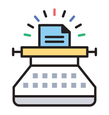 Makale yazma, içerik geliştirme renkli simge