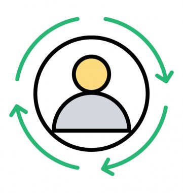 Kampanya, kişiselleştirme renkli çizgi simgesini kullanıcı merkezli 