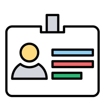 Avatar, iş kart kavramı renkli vektör ile kart