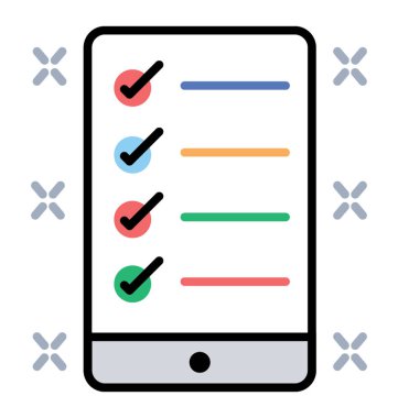 Yapılacaklar listesi için dijital yönetimi, renkli satırı simgesi