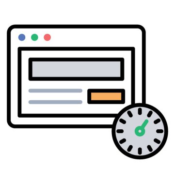 Web hız ekose desenli, web optimizasyonu renkli çizgi simgesi