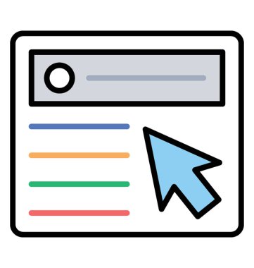 Dijital afiş, online reklam, renkli satırı simgesi