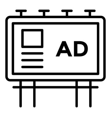 Billboard reklam stratejisi satırı simgesi