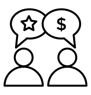 İki avatar iletişim, iletişim kavramı, çizgili renk simgesi