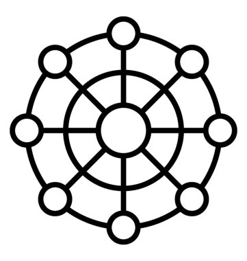 Sosyal medya, sosyal ağ renk simge kaplı.