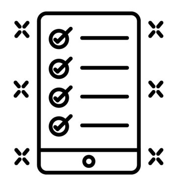 Dijital yönetimi listelemek için satırı simgesi,