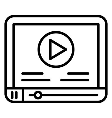 Video dosyası satırı simgesi, konsept pazarlama video 