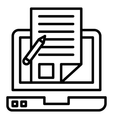 Çevrimiçi içerik üretim satırı simgesi