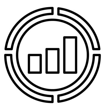 İş büyüme satırı simgesi, piyasa analizi 