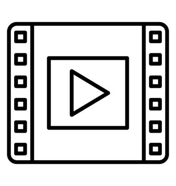 Viral video satırı vektör simgesi. Sosyal medya