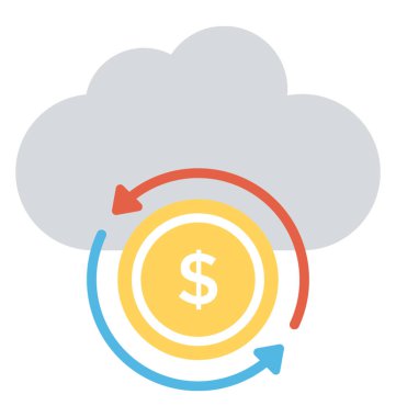 Mali bulut düz tasarım, web depolama kavramı