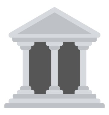 Bina, banka banka dış düz simgesi