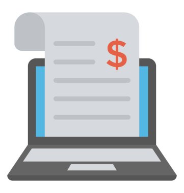 Online alış irsaliyesi, mali rapor düz simgesi