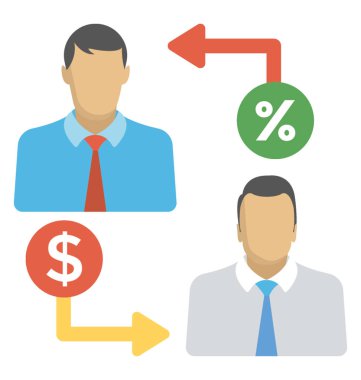 Paydaşların düz simgesi, yatırım kavramı