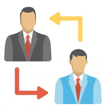 profesyonel anahtarlama, personel ciro düz simgesi