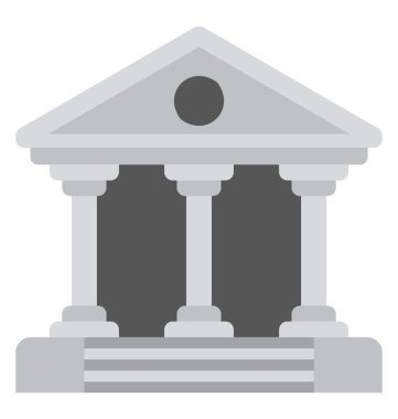 Bina, banka banka dış düz simgesi