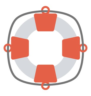 Yüzme yardım düz simgesi, lifebuoy kavramı