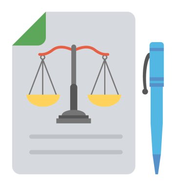 Denge ölçek belgelerine, bilanço düz simgesi