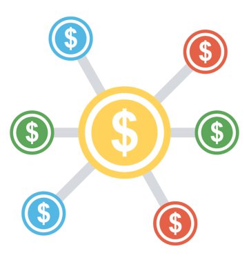 Doları Seo, düz tasarım finansal ağ kavramı
