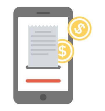 Mobil para transferi, Elektronik bankacılık düz simgesi