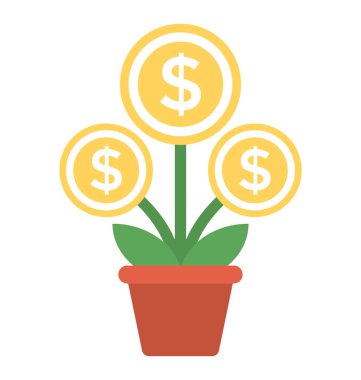 para iş düz simgesi büyüyen bitki,