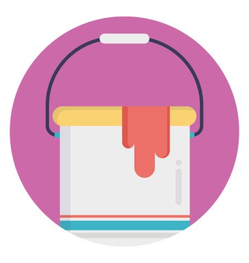 Düz simgesi boya küvet, boya kova