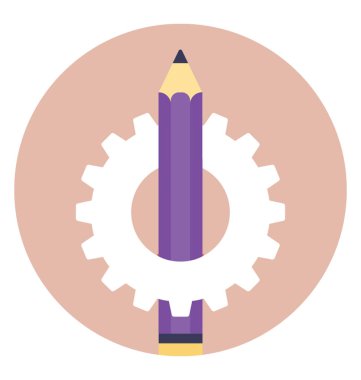 Düz simgesi kroki kalem, karanlık kroki kalem