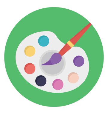 Düz simgesi suluboya, renk paleti 